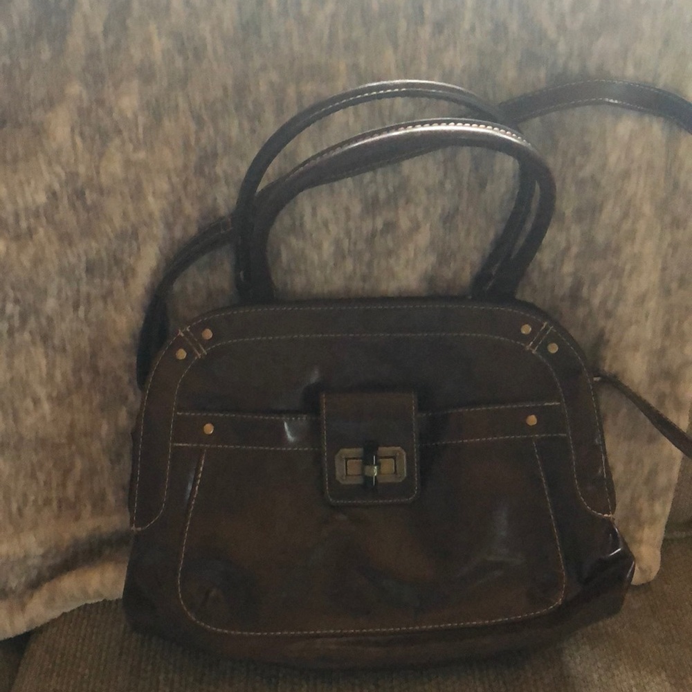 Brown Faux Leather Purse